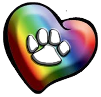 rainbow paw heart